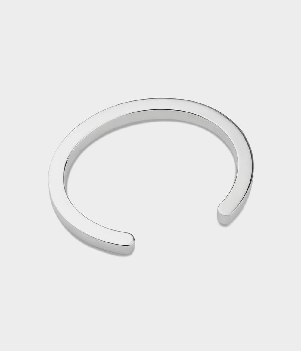 Snap 6 Bangle in Silver, Size Medium