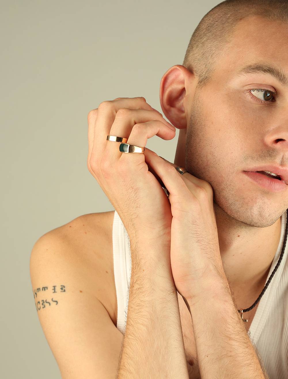 Inlaid Oxford Signet Ring