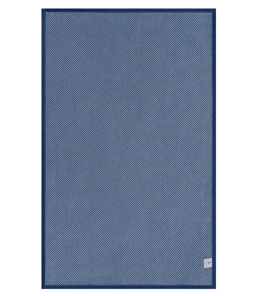 Harborview Herringbone Navy Throw Blanket | ChappyWrap