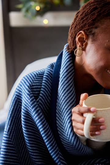 Harborview Herringbone Navy Blanket2