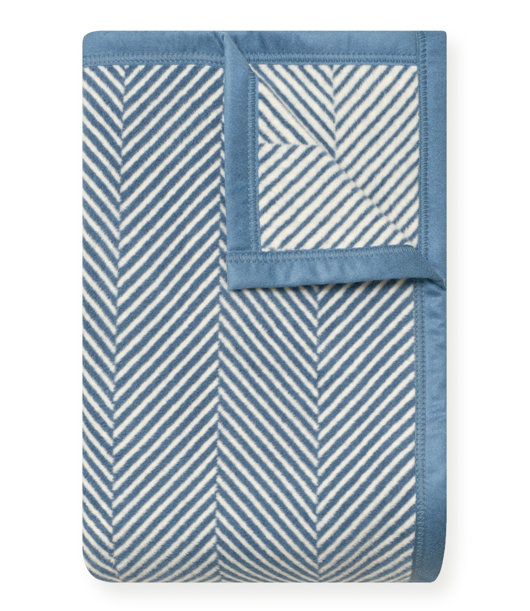 Harborview Herringbone Cornflower Throw Blanket | ChappyWrap