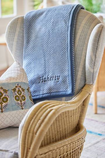 Harborview Herringbone Cornflower Blanket7