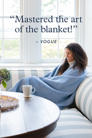 Harborview Herringbone Cornflower Blanket