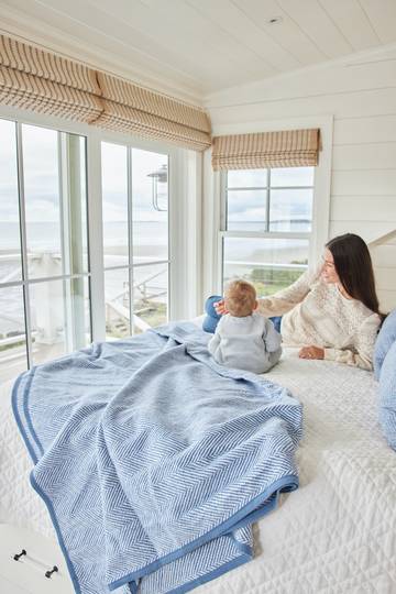 Harborview Herringbone Cornflower Blanket6