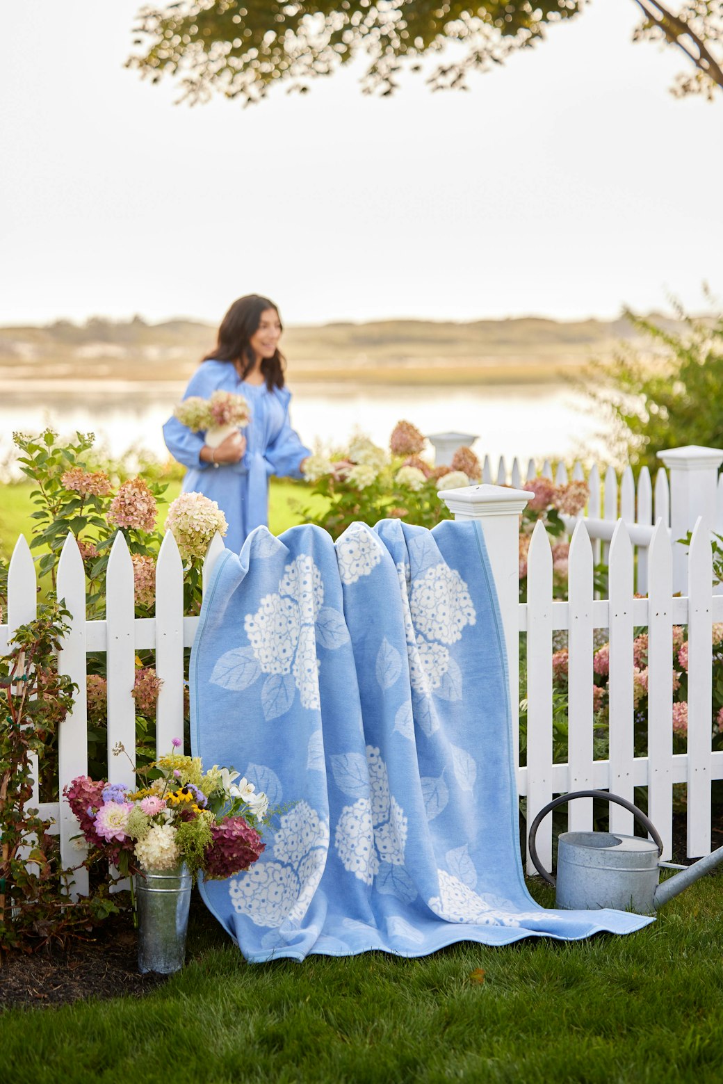 Hydrangeas Bluebell Oversized & Throw Blanket | ChappyWrap