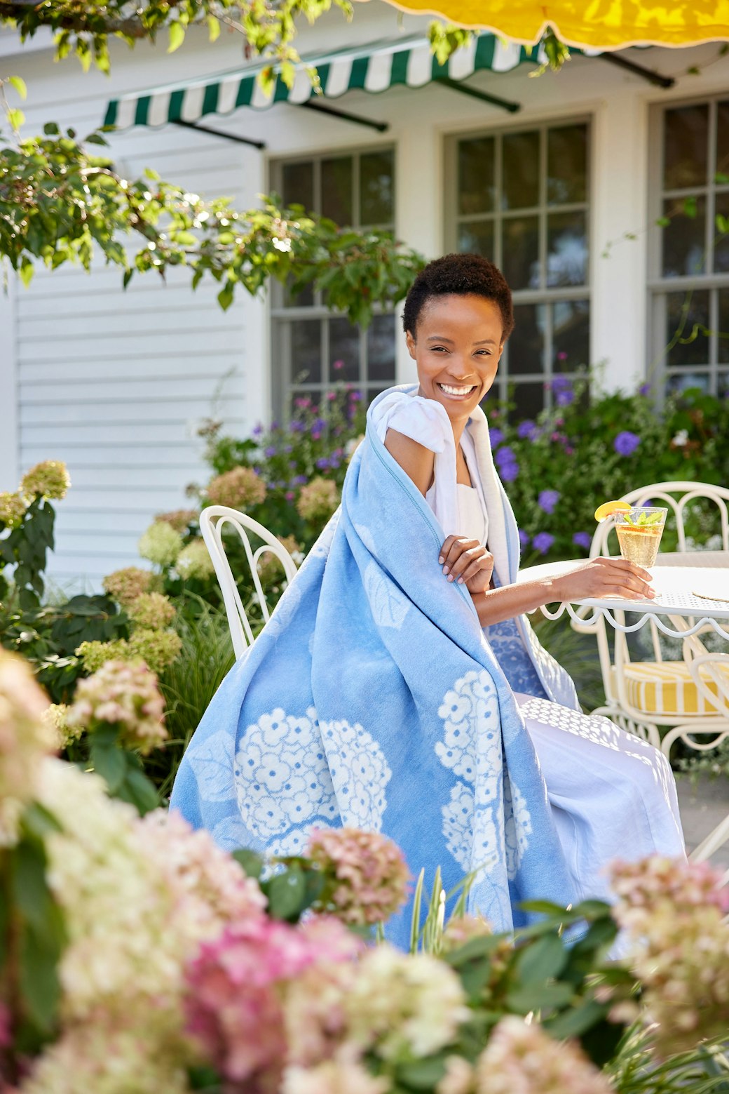 Hydrangeas Bluebell Oversized & Throw Blanket | ChappyWrap