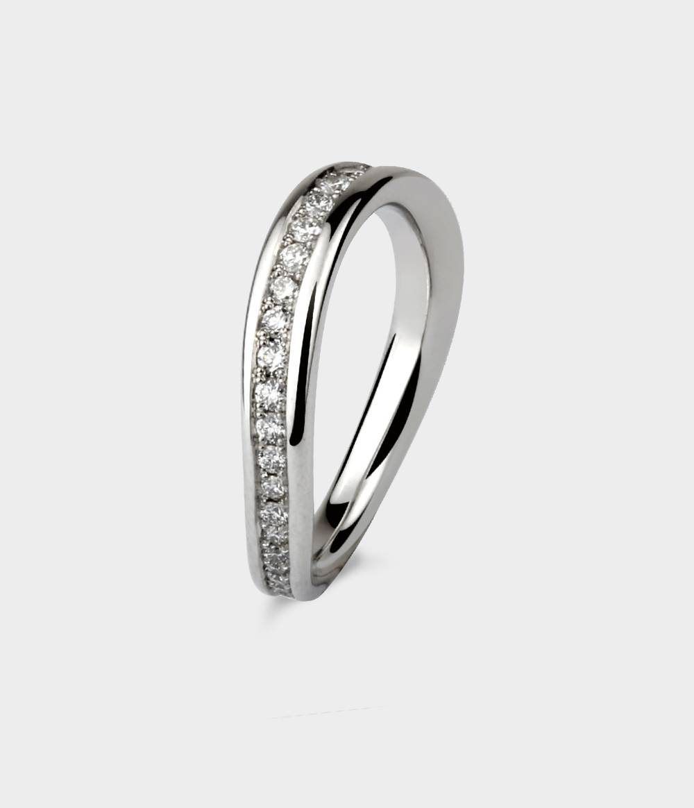 Liquid Wave Eternity Ring in Platinum with Diamond 0.4ct HVS, Size L