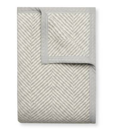 Harborview Herringbone Light Grey Blanket1