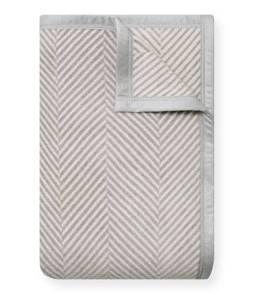 Harborview Herringbone Light Grey Blanket