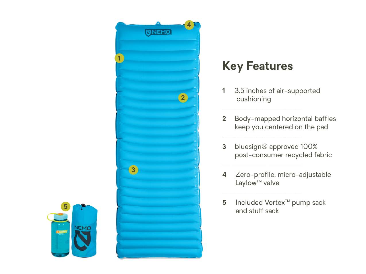 Quasar 3D Body Mapped Insulated Lightweight Camping Sleeping Pad