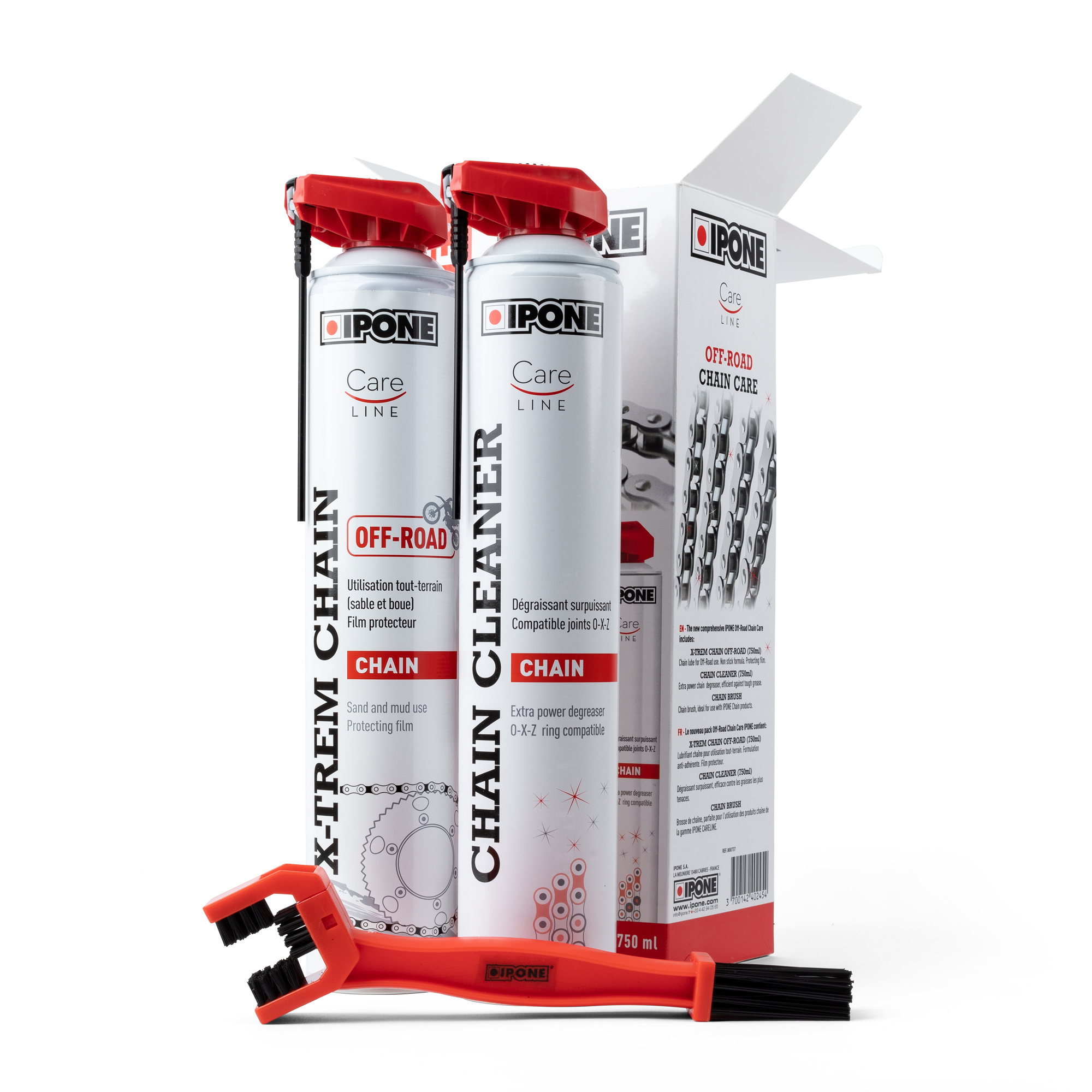 Degreaser 750ml + Offroad chain grease 750ml + Chain brush OFF ROAD