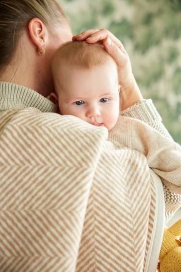 Harborview Herringbone Tan Blanket2