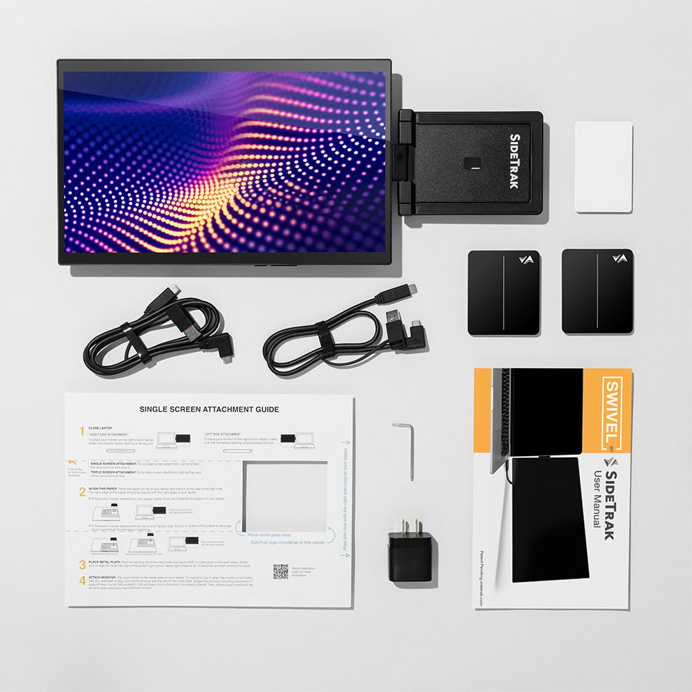 Everything that comes into the box of the Swivel Pro portable monitor. 