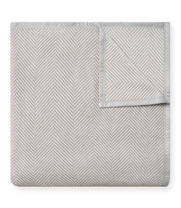 Harborview Herringbone Light Grey Blanket