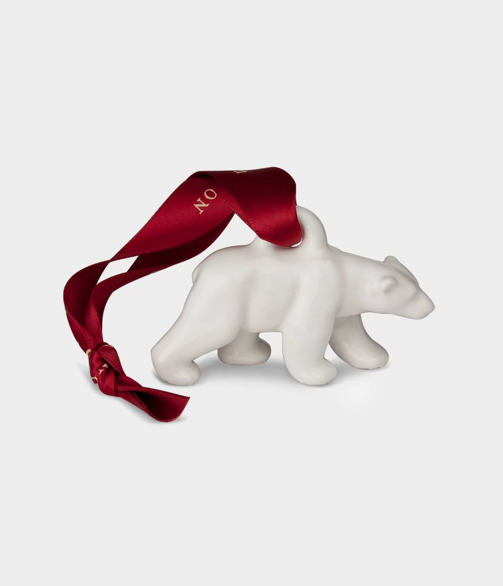 Polar Bear Decoration in White ceramic