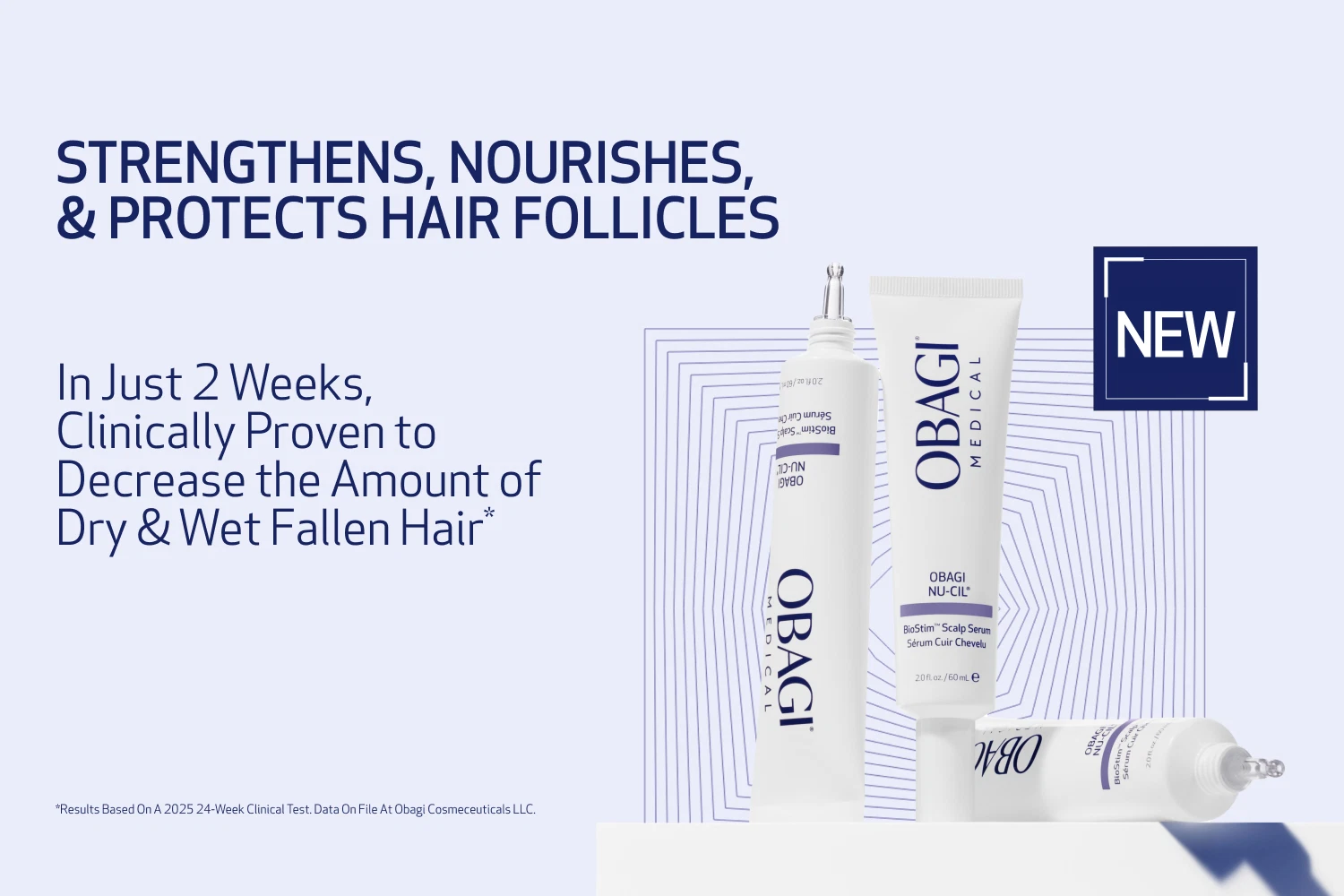 NEW Obagi Nu-Cil BioStim Scalp Serum strengthens, nourishes, protects hair follicles - desktop collection banner