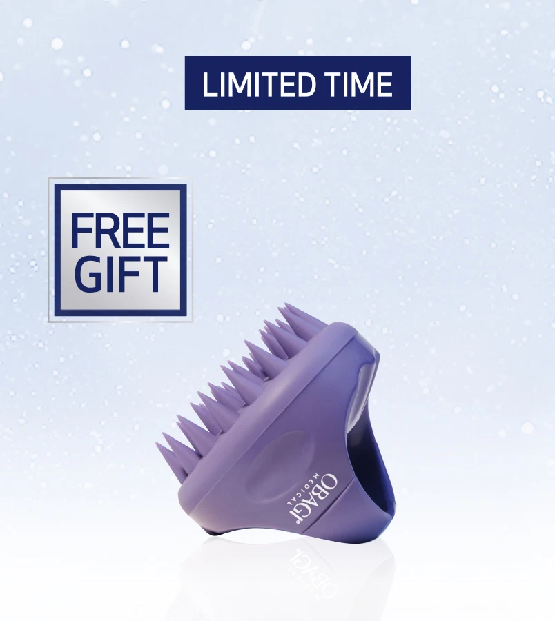limited time - free gift - purple scalp massager with Obagi Nu-Cil BioStim Scalp Serum purchase - one per order - terms & conditions apply - mobile image