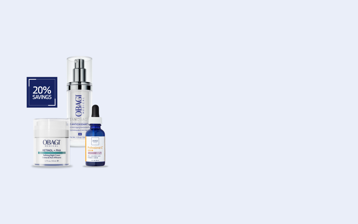 BUILD YOUR OWN SKINCARE REGIMEN SET. MOBILE IMAGE WITH PRODUCT EXAMPLES