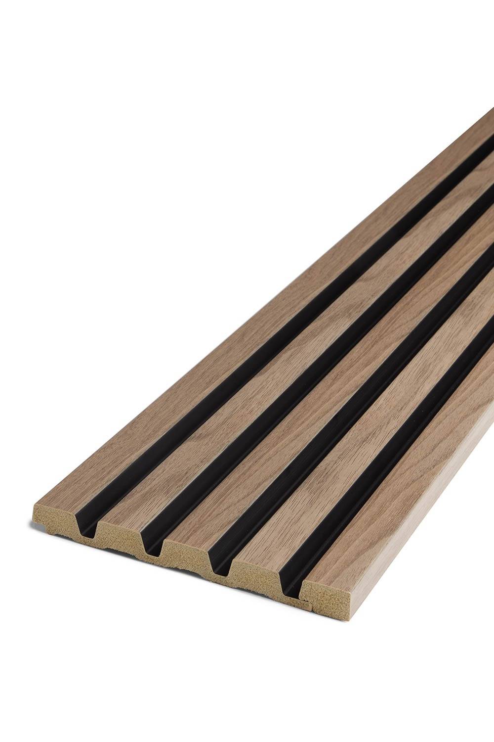 SlatWall Waterproof Walnut and Black Wood Effect End Cap