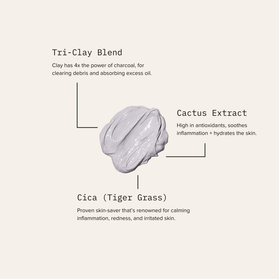 Cardon Skincare's Purifying Clay Cleanser is made with key ingredients like cactus extra and three types of special clay cleansers - Kaolin, Bentonite, and Moroccan Lava.