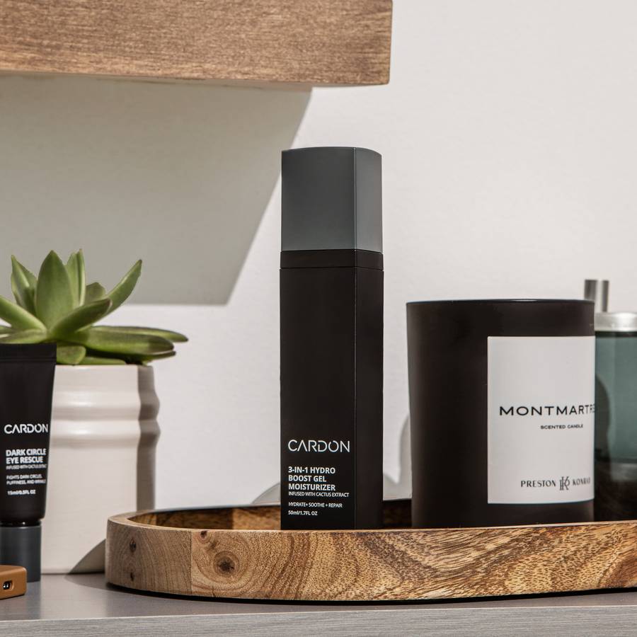 Cardon's men's facial moisturizer is packaged in an airless pump bottle so you always get every last drop