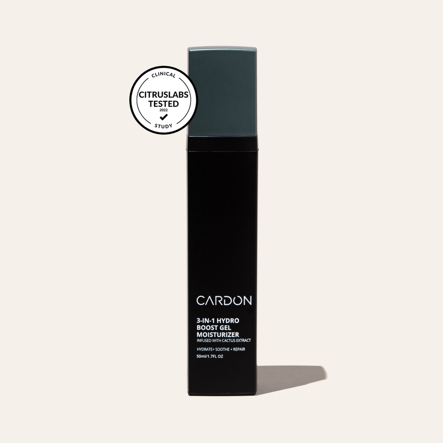 Cardon Skincare's clinically tested men's facial moisturizer is the Hydro Boost 3-in-1 Gel Moisturizer