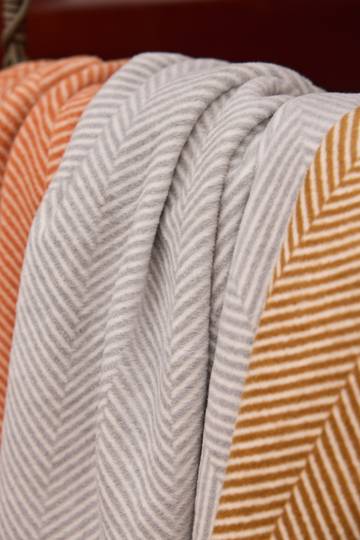 Harborview Herringbone Light Grey Blanket6