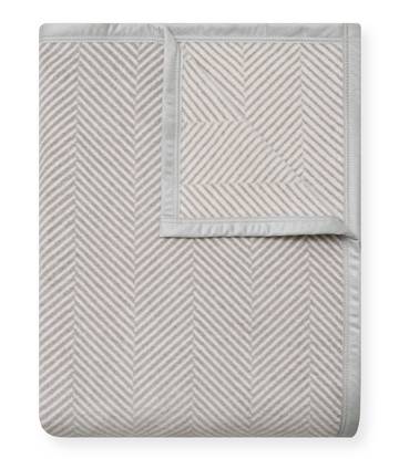 Harborview Herringbone Light Grey Blanket