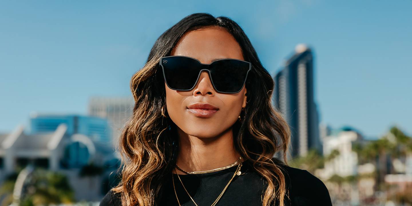 Voodoo Vixen Polarised Sunglasses Black Oversized Cat Eye Frame