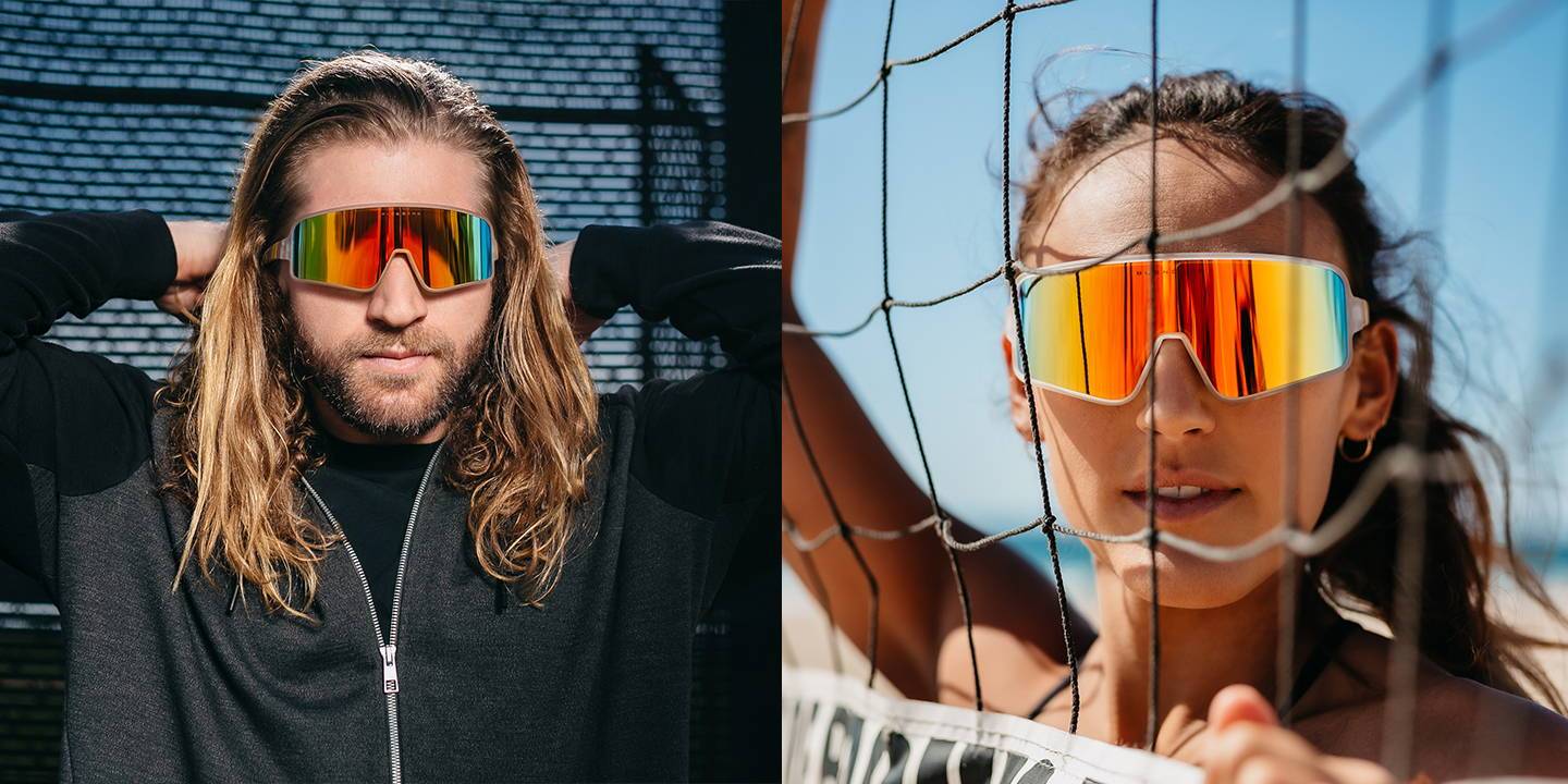 Saturn Cloud Polarized Sunglasses Half Transparent Clear Wrap Around