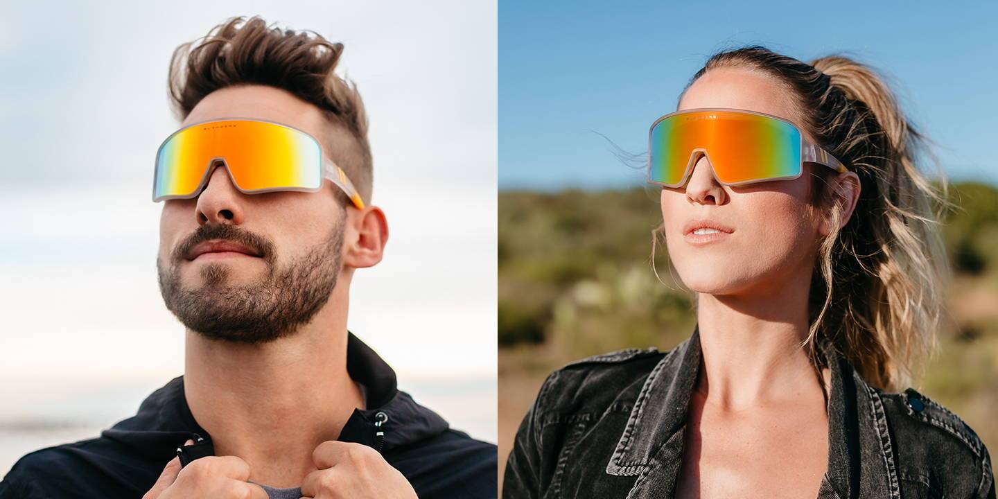 Saturn Cloud Polarized Sunglasses Half Transparent Clear Wrap Around