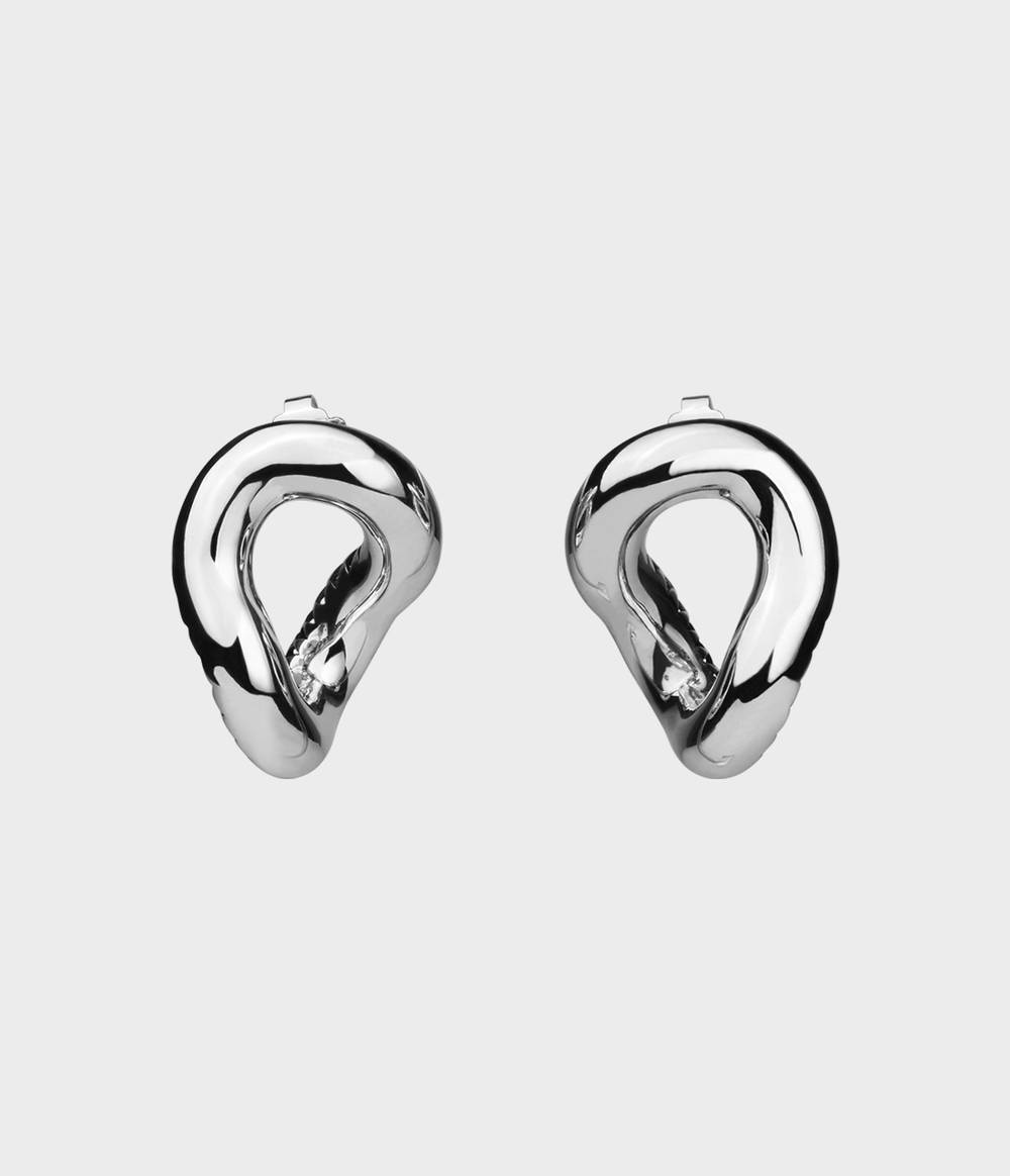 Statement silver earrings from the Raven jewellery collection.