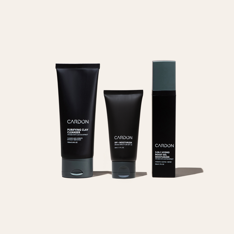 Cardon Skincare's Facial Cleanser and Facial Moisturizer for Men Routine Set is complete with everything needed for men's facial care - a daily SPF, facial cleanser, and nighttime facial moisturizer - all powered by the latest in Korean skincare technology.