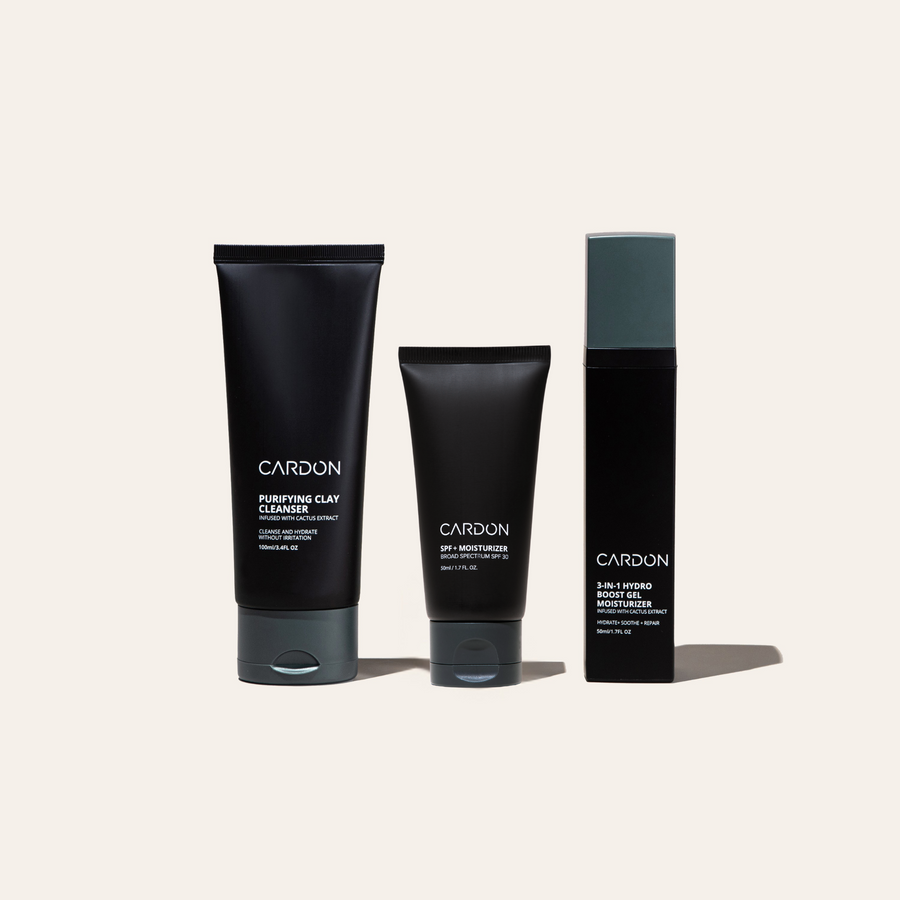 Cardon Skincare's Facial Cleanser and Facial Moisturizer for Men Routine Set is complete with everything needed for men's facial care - a daily SPF, facial cleanser, and nighttime facial moisturizer - all powered by the latest in Korean skincare technology.