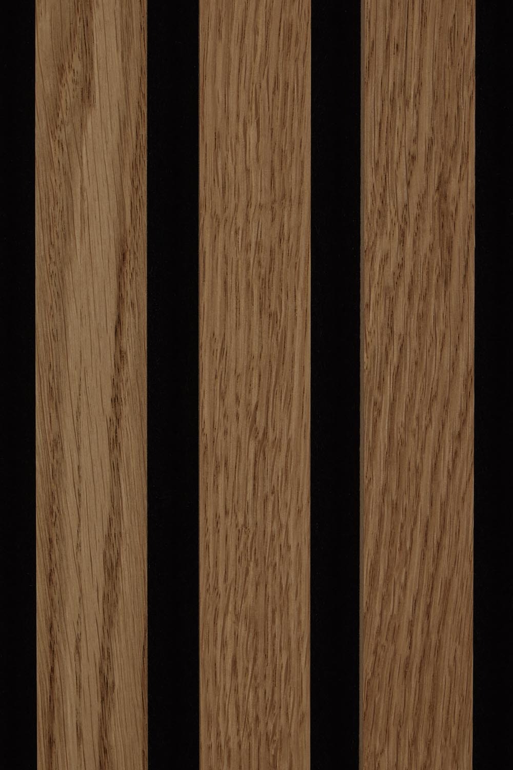 close up of oiled oak wood veneer and black felt