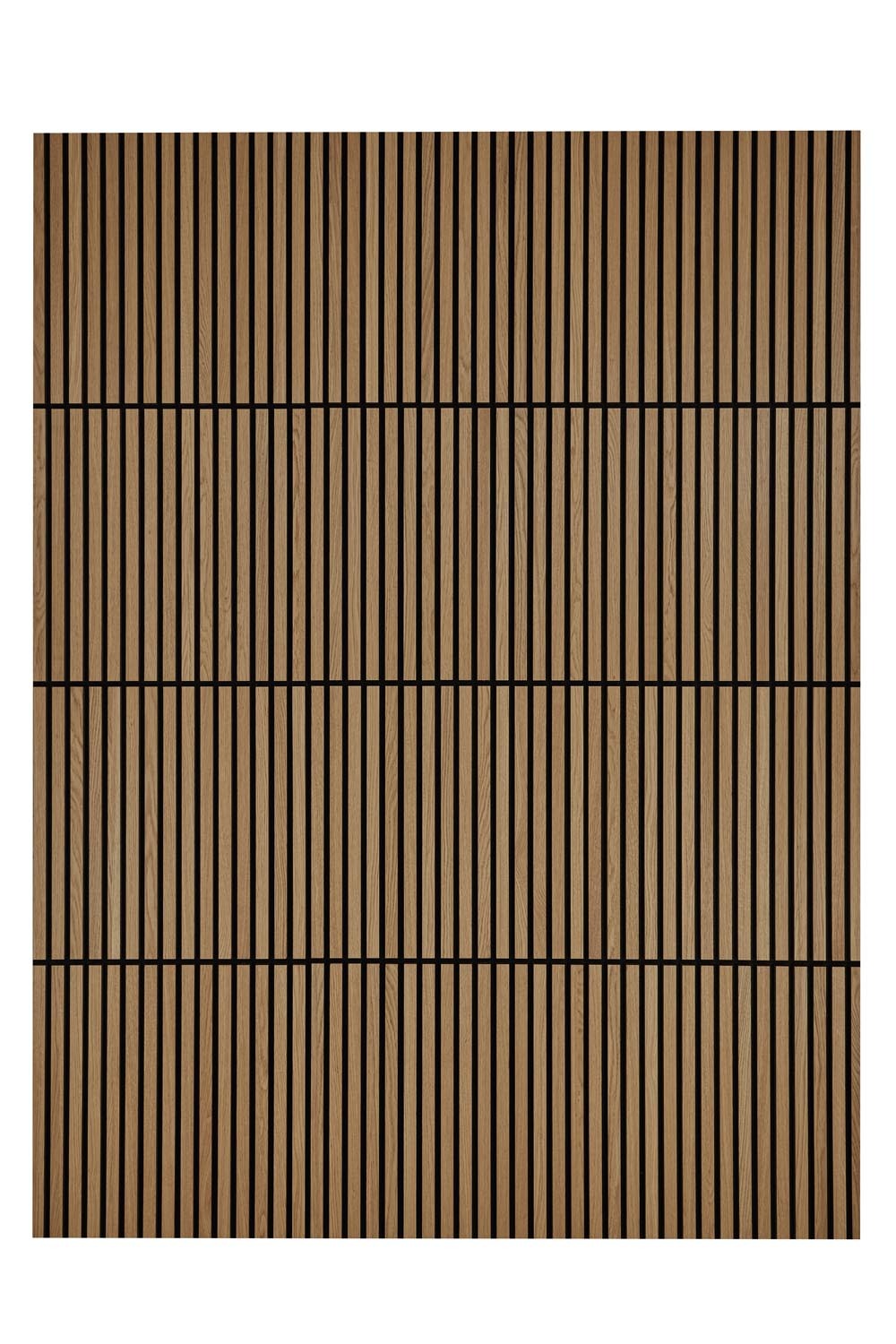 SlatWall mini Natural Oak and Black in vertical layout pattern