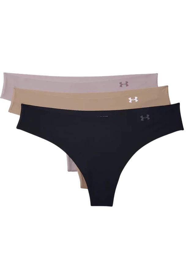 Under Armour Pure Stretch Thong 3-Pack - Black/Beige/Pink