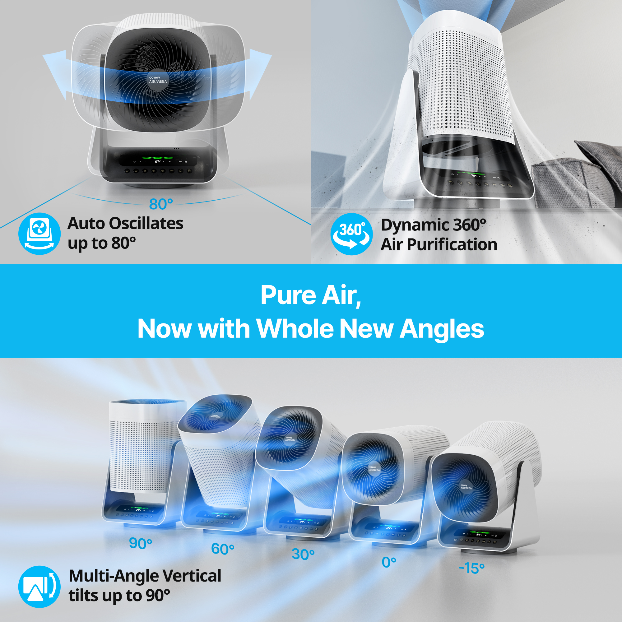 Airmega Aim multi directional airflow