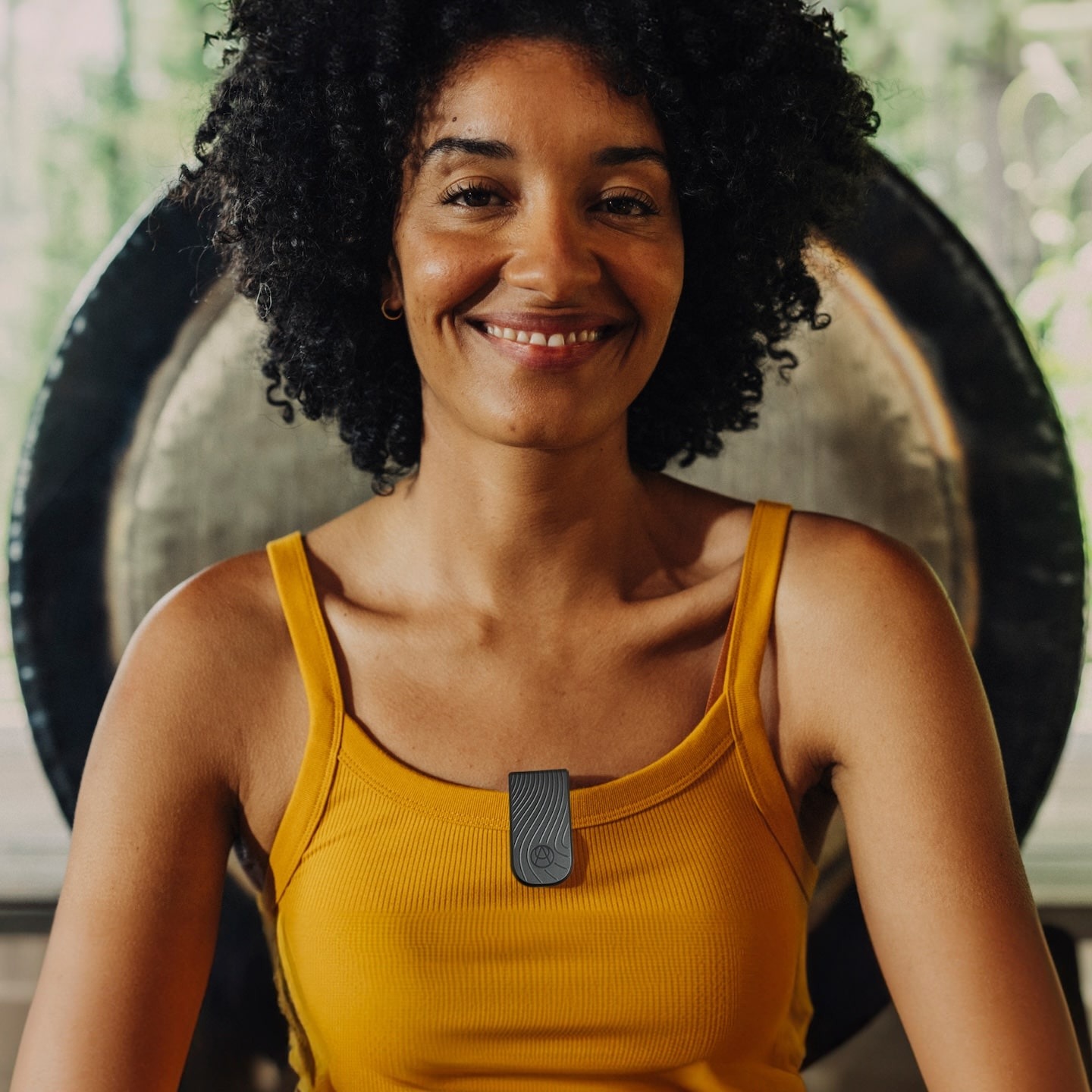 Woman wearing Apollo on her shirt using a Clip