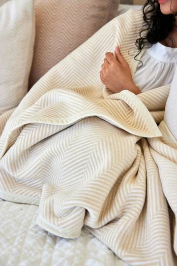Harborview Herringbone Cream Blanket8