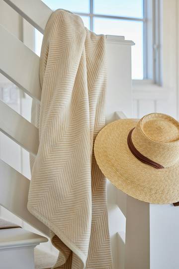 Harborview Herringbone Cream Blanket2