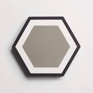 cement | honeycomb | metal, black + white | hex 