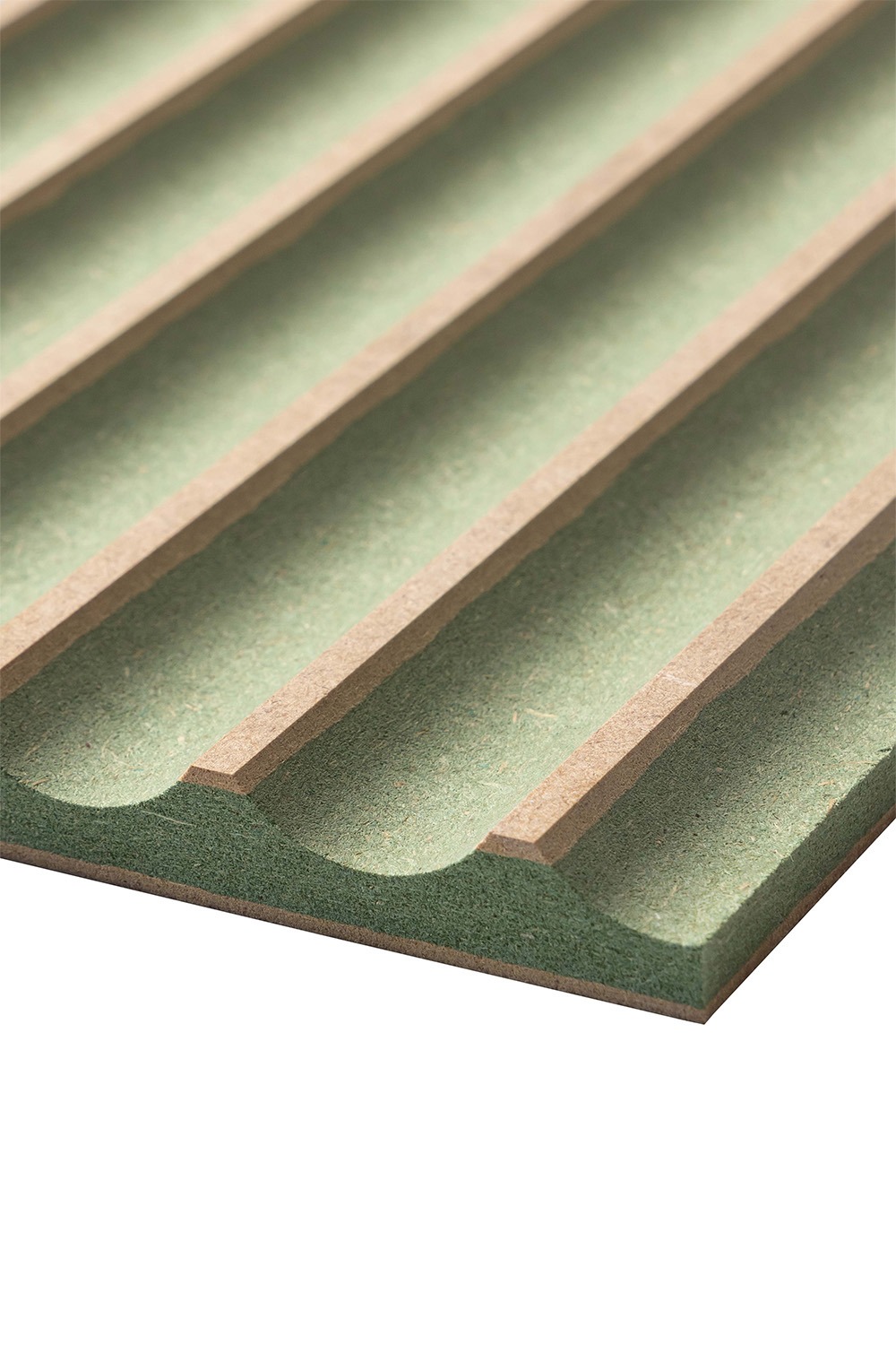 close up image of an unprimed fluted panel 