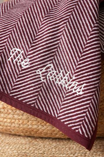 Harborview Herringbone Maroon Blanket5