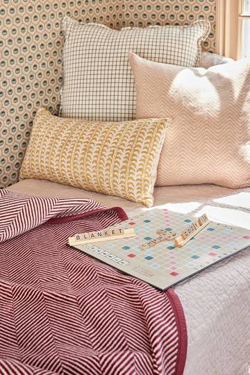 Harborview Herringbone Maroon Blanket4