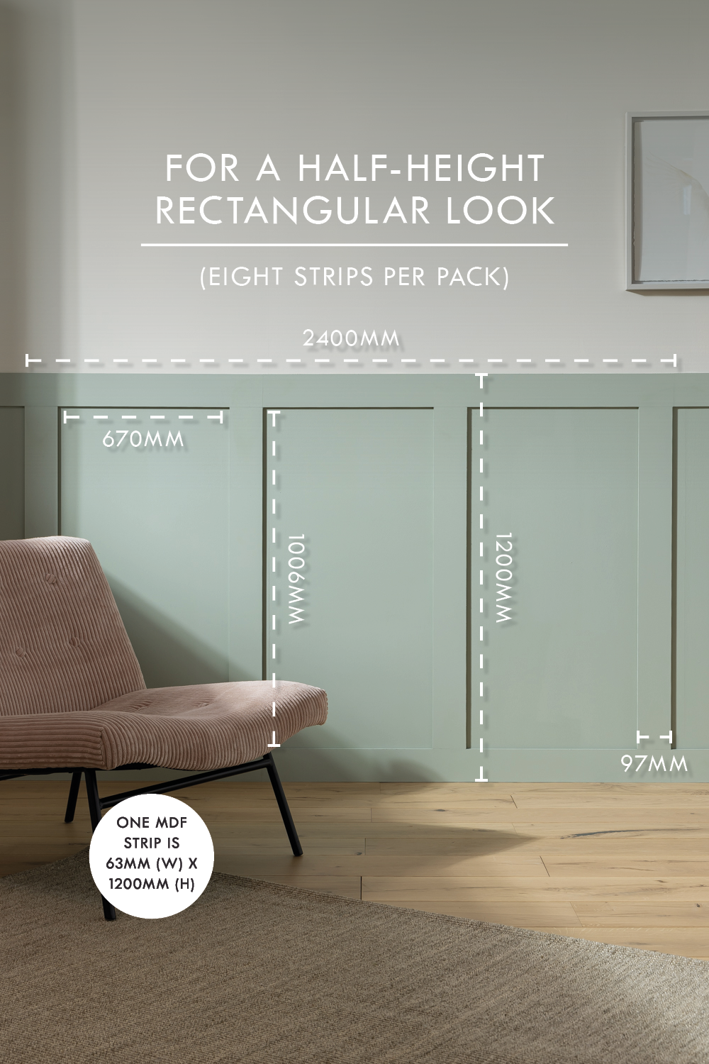 Minimum Mdf Panel MDF Wall Panelling Kits | Paint Any Colour | Moisture Resistant