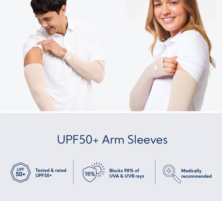 UV Sun Protection Arm Sleeves for Men & Women - UPF 50 Sports Compression  Cooling Sleeve - Skin Cancer Foundation Recommended