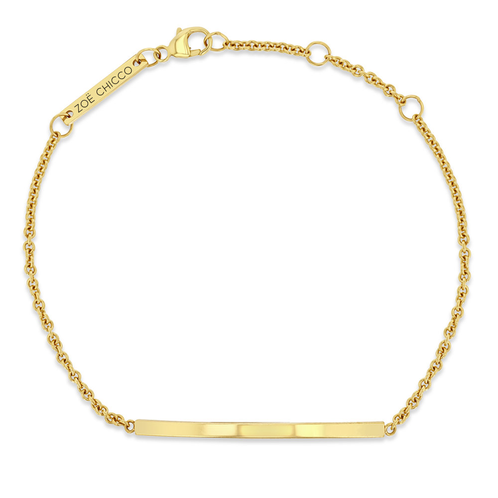 Zoë Chicco 14k Gold Thin Customizable ID Bracelet – ZOË CHICCO