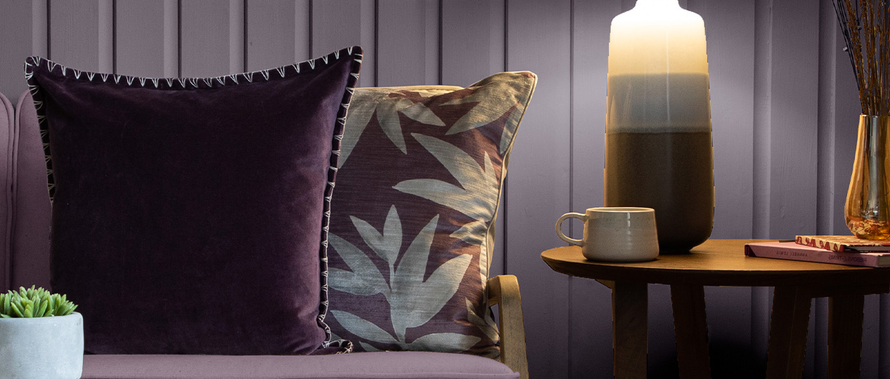 Plum and outlet grey cushions