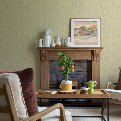 Plain & Textured Living Room Wallpaper